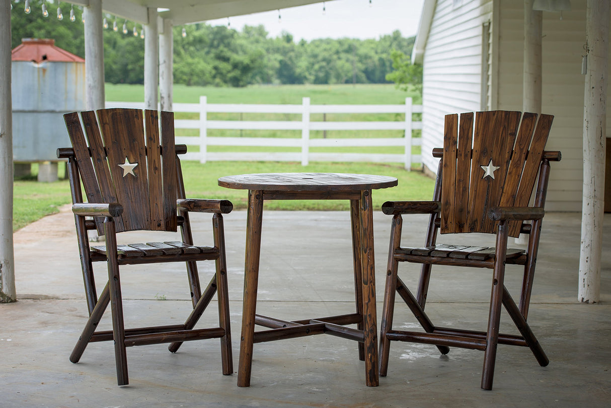 Leigh Country Bar Arm Chair with Star, Brown Leigh Country