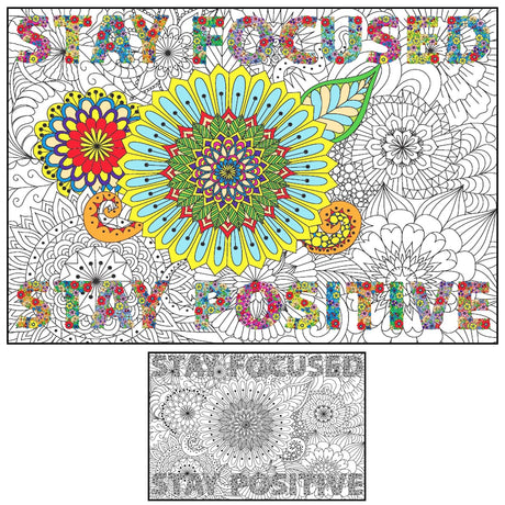 Large Coloring Posters for Adults and Kids - Giant Coloring Poster Motivational - Jumbo Wall Poster Coloring - Huge Adult Coloring Poster Size - Big Coloring Poster for Classroom Office Team Work ALNETI
