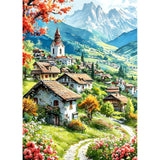 Ycydilirab Landscape Diamond Painting for Adults-5D Diamond Painting,European Town DIY Gem Painting Perfect for Relaxation and Home Wall Decor 12x16inch Ycydilirab