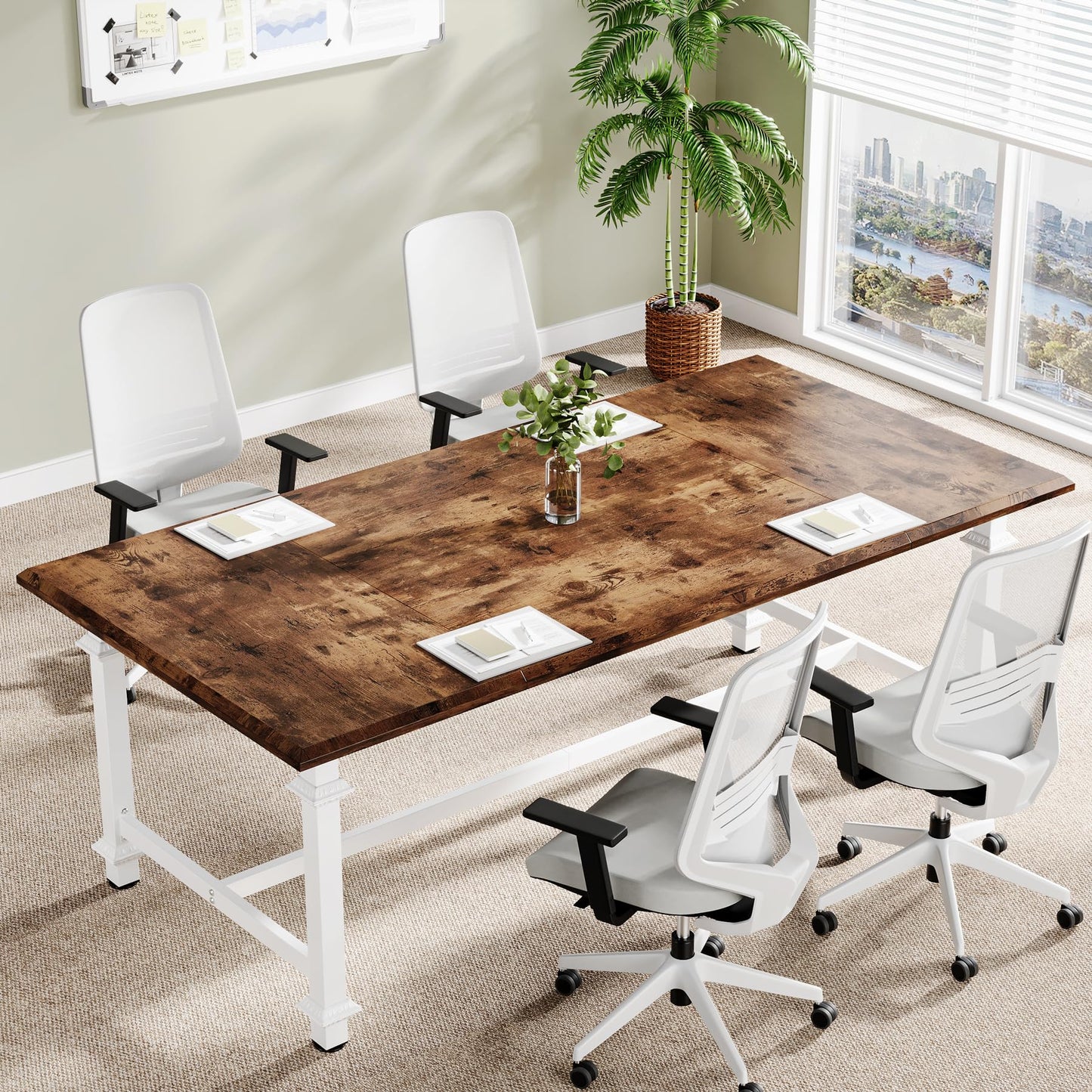 Tribesigns 62-Inch 5 ft Office Conference Table, Large Conference Room Table, Modern Seminar Table for Meeting Room - WoodArtSupply