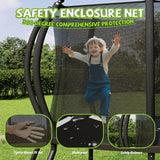 YUMPIE 8FT 10FT 12FT 14FT 16FT Outdoor Trampoline with Enclosure Net and Ladder, Recreational Trampolines for Kids and Adults, Quick Connect Frame, ASTM Approval YUMPIE