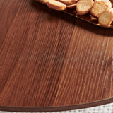 Saint Mossi Glass Round Coffee Table for Living Room, Middle-Century Modern Style, Coffee Brown Glass Top & Walnut Brown MDF Wood Top, with Gold Finish Legs & Frame SM Saint Mossi