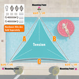 ShadeMart 10' x 10' x 14.1' Turquoise Right Triangle Sun Shade Sail UPF50 Canopy Fabric Cloth Screen, Water Air Permeable & UV Resistant, Heavy Duty, Carport Patio Outdoor - (We Customize Size) ShadeMart