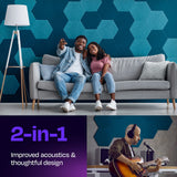 Ekkogo Acoustic Panels 12-Pack Soundproof Wall Panels 14"X12.1"X0.4" Sound Panels High Density Sound Dampening Panels - [Ocean Turquoise Hexagon] Ekkogo