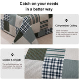 Jessy Home Bedspread Set Queen Size Quilt Set Bedding Lightweight Bedspread Plaid Patchwork Bedding Reversible Quilt Stripe Line Style Mens Quilts Coverlet Soft Breathable Bedspread Queen Bed Jessy Home