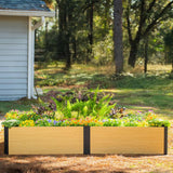 Woodgrain Series Raised Garden Bed, 4' x 8' Outdoor Wooden-Look Metal Planter Box for Gardening Vegetables Flowers Herbs Vego garden