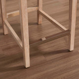 Kmax 26 Inch Bar Stools Set of 2, Farmhouse Upholstered Bar Stools with Back Support Rustic Wooden White Armless Barstools for Bar Club Pub - Linen, Floral Pattern Kmax