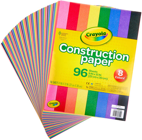 Crayola 9" x 12" 8-Assorted Color Construction Paper - 96/Pack Crayola