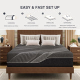 Dyonery Twin XL Mattress 14 Inch Charcoal Gel Memory Foam in a Box, CertiPUR-US Certified Fiberglass Free, Cooling Mattress, Made in The USA of US Foam, 80" × 38" × 14", Medium Dyonery