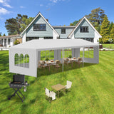 10' x 30' Outdoor White Gazebo Canopy Tent with 5 Removable Sidewalls, Patio Gazebo with Transparent Windows, Shade Shelter Tents Ideal for Birthdays, Events, Parties, Weddings, Gatherings, Beach, BBQ OLLIDOT