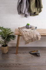 DII Transitional Checked Plaid Woven Throw, 50x60, Stone DII