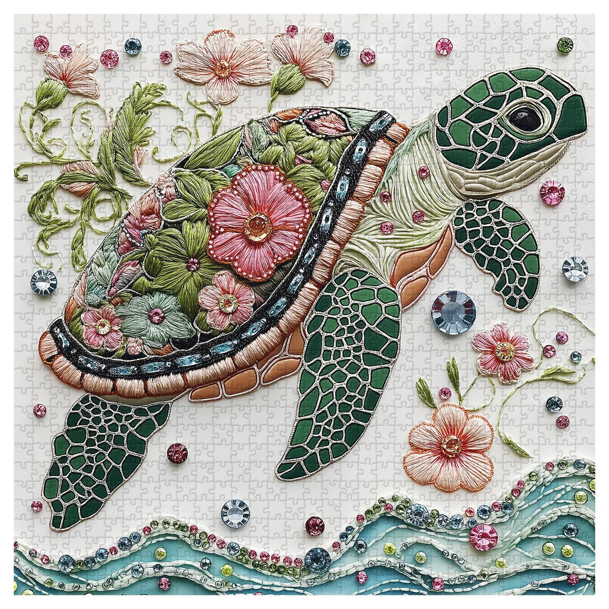 Sea Turtle 1000 Piece Puzzle for Adults, PICKFORU Wave Spirit Jigsaw Puzzle 1000 Pieces, Nature Animal Art Puzzles as Home Decor PICKFORU