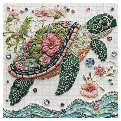 Sea Turtle 1000 Piece Puzzle for Adults, PICKFORU Wave Spirit Jigsaw Puzzle 1000 Pieces, Nature Animal Art Puzzles as Home Decor