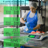 Eosphorus Commercial Food Scale 88lb/40kg Kitchen Scale Deli Scale Digital Meat Scale Price Computing Food Market Restaurant Scales Weighing Pounds, Ounces, Kilograms, Grams Eosphorus