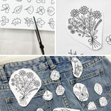 75 Pcs Stick and Stitch Embroidery Paper Designs 3 Sheets A4 Water Soluble Stabilizer for Embroidery Patterns Adhesive Embroidery Transfer Paper with Pre-Printed Flower Leave Butterfly for Hand Sewing KEIFIN
