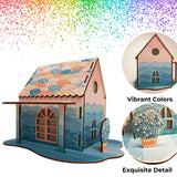 3D Diamond Painting Kit - Rainbow Mermaid Cabin, DIY Full Drill Diamond Art Kit, Premium Craft Set for Home Decor and Gifts Party Ready
