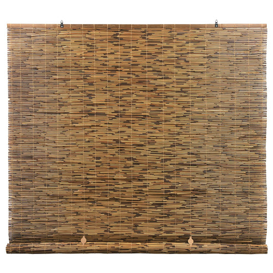 Radiance Cord Free Bamboo Shades - Roll-Up Shades for Porch, Patio & Interior Windows - Bamboo Shades for Indoor & Outdoor - Cocoa - 60" W x 72" L - (3370760E) - WoodArtSupply