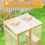 Catio Outdoor Cat Enclosure, Wooden Catio with Window Access for Patio, Indooe Kitty House (Wood) Nyeekoy