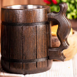 MHW Beer Mug, 22 oz, MHW Beer Stein, Personalized Wooden Tankard, Beer Mugs with Handles, Gamer Gift, Custom Gift for Men, Gift for Him WildMugs