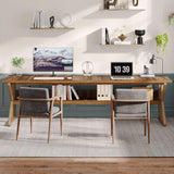 Tribesigns 79-Inch Extra Long Desk, 2 Person Desk with Storage Shelf, Large Computer Desk Double Desk Writing Table Desk for Home Office, Brown Tribesigns