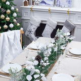 Valery Madelyn 6 Feet Pre-Lit Christmas Garland with Lights for Mantle, Lighted Outdoor Xmas Garland with Snowy White Ball Pinecones for Home Stairs Fireplace Table Centerpiece Indoor Holiday Decor Valery Madelyn