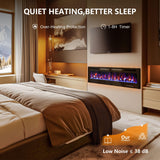 60" Electric Fireplace in-Wall Recessed,1500W Ultra-Thin Wall Mounted Fireplace Heater, Multicolor Flame Low Noise Timer Touch Screen &Remote Control Ludatido