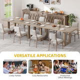 DWVO Dining Room Table for 6-8 People 70.86" Large Rectangle Dining Table Farmhouse Kitchen Table with Heavy Duty Wooden Base Rustic Dinner Table for Apartment Living Room Grey Oak DWVO