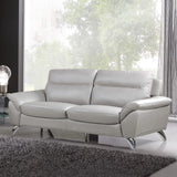 Cortesi Home Monaco Contemporary Leather Sofa, Grey Cortesi Home