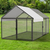NUGRIART Metal Chicken Coop with Waterproof Cover, 79"x40"x40" Portable Poultry Cage, Outdoor Backyard Farm Walk-in Hen House for Chickens, Ducks, Rabbits and Small Pets NUGRIART