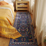 Rugcomf Runner Rug Washable Kitchen Runner 2'x 6'Runner Rug Floral Non-Slip for Entryway Indoor Soft Carpet Runner for Hallways, Kitchen, Laundry, Bedroom, Bathroom(Blue) Rugcomf