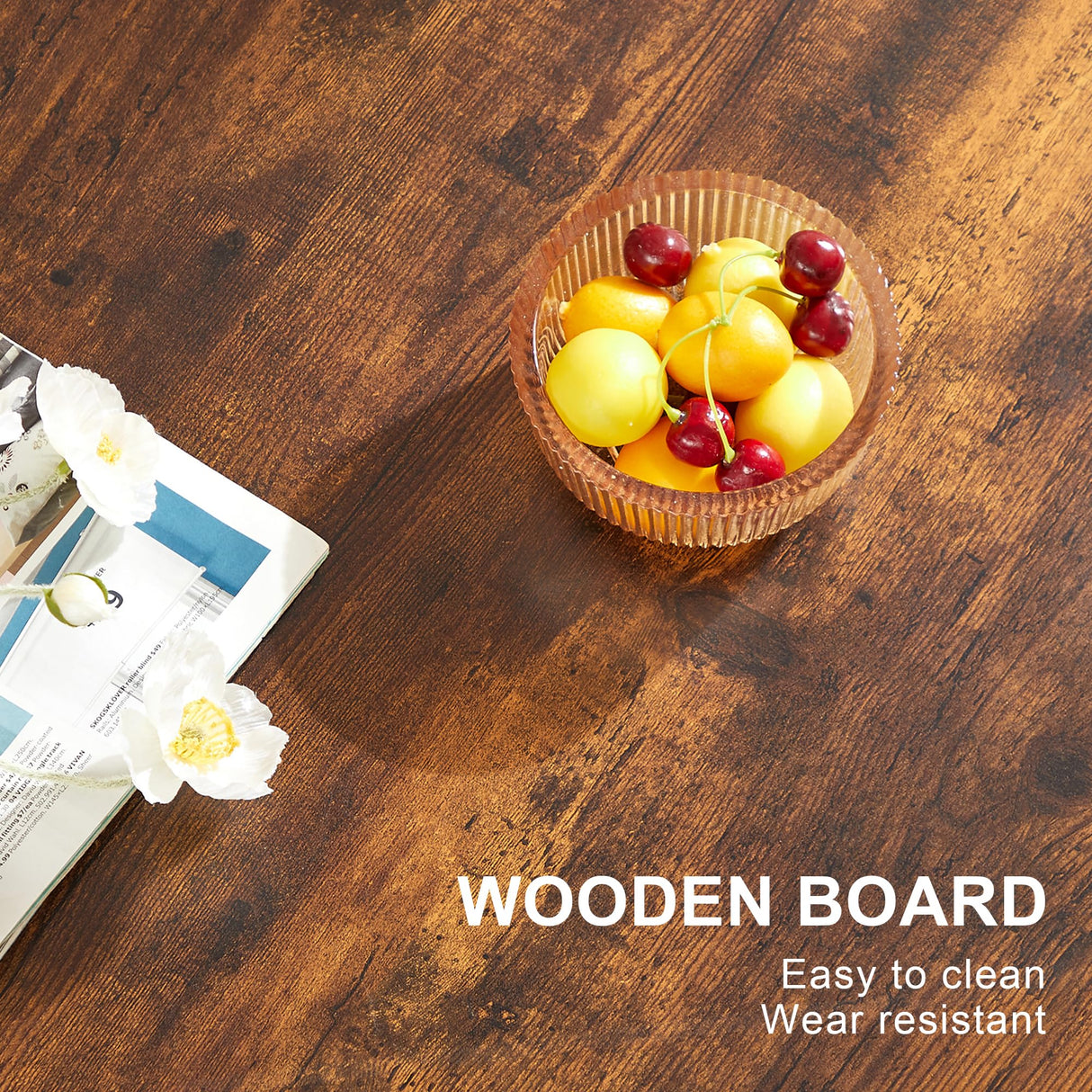 VECELO Wood Lift Top Coffee Table with Hidden Compartment and Storage Shelf for Living Room/Office Reception, Rising Tabletop, Brown VECELO