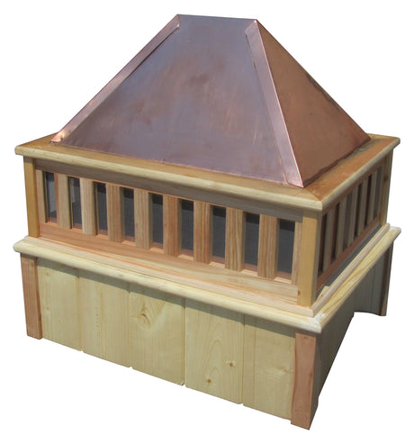 SamsGazebos Rectangle French Cupola with Copper Roof, 27"L x 20"W x 27"T, Made in USA SamsGazebos