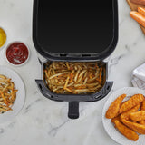 West Bend Compact Air Fryer 5-Quart Capacity with Digital Controls and 10 Cooking Presets, Nonstick Frying Basket, 1500-Watts, Black West Bend