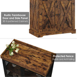 BOTLOG 71” Pantry Cabinet, Kitchen Pantry Storage Cabinet with Adjustable Shelf, Drawer and Barn Door, Tall Storage Cabinet, Bar Cabinet with Visual BOTLOG