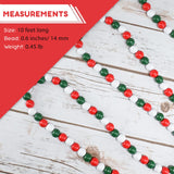 Ornativity Red and Green Garland - Rustic Christmas Wooden Farmhouse Xmas Decor Country Wood Beaded Home and Holiday Garland Tree Decorations Boho Strand of Beads 10 Feet Ornativity