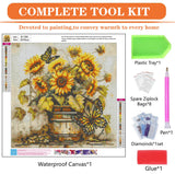 igoodom Diamond Art Kits for Adults, Sunflowers Diamond Art Kits, Full Drill Round Sunflowers Butterfly Diamond Painting Kits, DIY Gem Art and Crafts for Home Wall Decor Gift 14x14inch igoodom