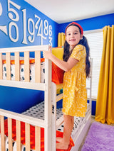 Max & Lily Bunk Bed, Scandinavian Modern Bunk Bed, Solid Wood Twin-Over-Twin Bed Frame for Kids, No Box Spring Needed, Blonde/White Max & Lily