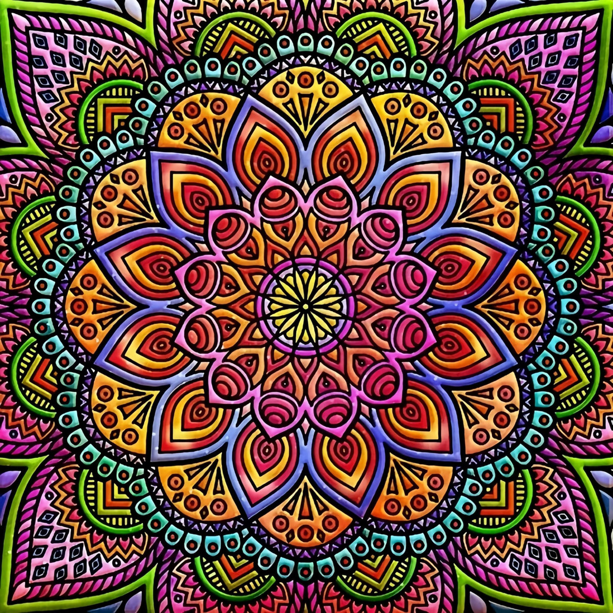 Diamond Paintings Kits for Beginners,Full Round Drill Diamond Arts Kits for Adults,Mandala Flower Paint by Diamond,5D DIY Diamond Painting Dot Gem Art, for Home Wall Decor 13.8x13.8 Inch GXGLLPZBY
