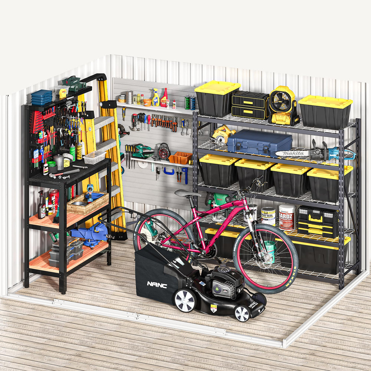 DWVO 8'x6' Large Metal Outdoor Storage Shed, Heavy Duty Tool Storage Sheds for Backyard Patio Lawn - Ideal for Bicycles, Garden Tools, and Lawn Equipment, Easy-to-Assemble, Dark Gray DWVO