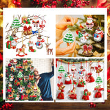 Ferraycle 12 Pcs Diamond Art Christmas Ornaments Christmas Diamond Painting Ornaments 5d DIY Painting Keychain Kits Xmas Hanging Paint Kits for Adults Crafts Family Decor Ferraycle