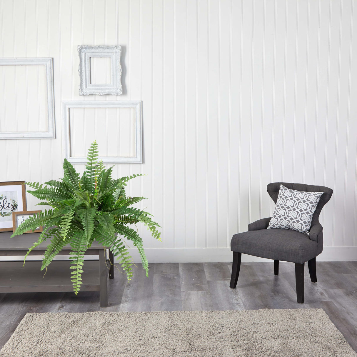 Nearly Natural 40IN Artificial Boston Fern Large Hanging Plant, Set of 2 Artificial Ferns that Look Real for Home Décor Nearly Natural