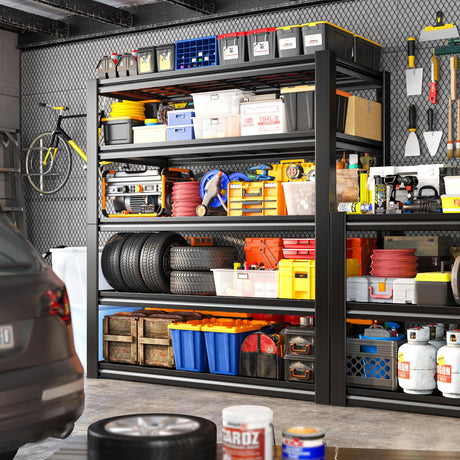REIBII Garage Shelving 3000LBS, Heavy Duty Storage Shelves, Adjustable Industrial Metal Shelving Unit for Garage, Basement, Pantry, Warehouse,Commercial, 36" W x 16" D x 72" H, 3 Pack REIBII