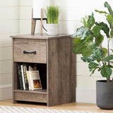 South Shore Tassio 1-Drawer Nightstand-Weathered Oak South Shore