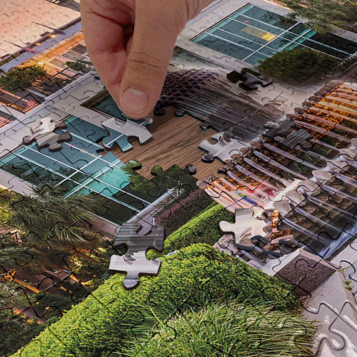 Ambesonne Charleston Jigsaw Puzzle for Adults, South Carolina USA The Waterfront Park Pineapple Fountain Urban Landscape Photo, Heirloom-Quality Fun Activity Durable Cardboard, 1000 pcs, Multicolor Ambesonne