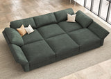 HONBAY Modular Sectional Sofa with Storage Corduroy Sectional Sleeper Sofa Modular Sectional Couches for Living Room,Green HONBAY