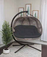 FlowerHouse Hanging Pumpkin Patio Chair Stand and Cover, Dreamcatcher Black Cushion FlowerHouse