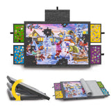 Tektalk Jigsaw Puzzle Table with Integrated Adjustable Stand/Bracket, 3-Tilting-Angle Puzzle Plateau with Cover & 4 Sorting Drawers, Super Lightweight Felt Puzzle Board, for Up to 1000 Pieces - Gray Tektalk