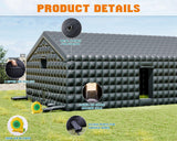 Albott 30x20x14 FT Large Black Inflatable Night Club Tent for Adults with 2 Side Doors, Inflatable Nightclub with Logo Area Gazebo Event House for Wedding Birthday Backyard Party Albott