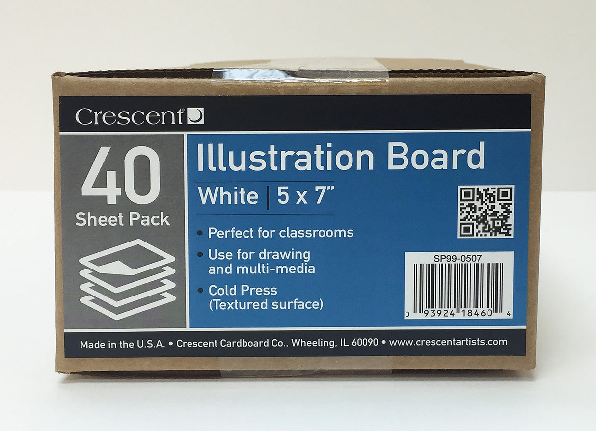 Crescent Creative Products Crescent #99 Illustration Board, Cold Press, Bulk Pack, 40 Count, 5" x 7" Size, 5" by 7" Crescent