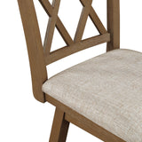 Home Brookline Swivel Bar Stool Chair with 360° Turn Mechanism, Rustic Farmhouse Stools for Kitchen Counter with Cushion, 24" Seat Height, Medium Oak Wood Finish with Beige Cushion Home 2 Office